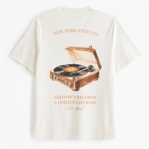 Abercrombie & Fitch White Vinyl Graphic T-Shirt